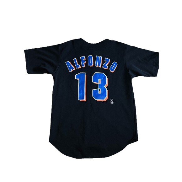 New York Mets Edgardo Alfonzo #13 MLB Dynasty 2000 Black Jersey Men's Size M - Picture 6 of 8